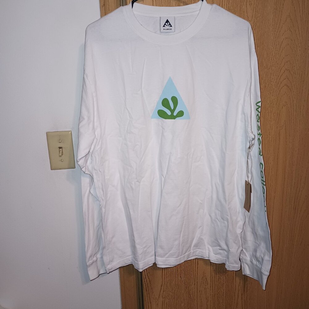 NEW Wasted Collective Graphic Long Sleeve Shirt White XL